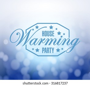 House Warming Party Bokeh Background Sign Illustration Design Graphic