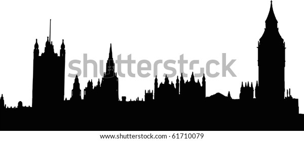 Houses Parliament London Isolated Illustration Stock Illustration 61710079