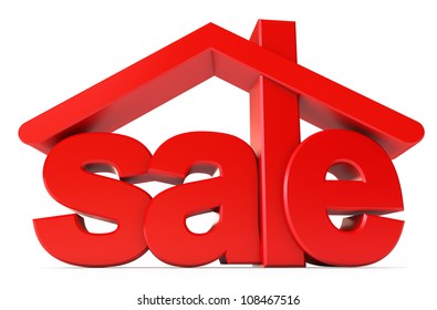 Housing for sale. Icon isolated on white background. 3d render