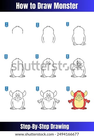 How to Draw Monster? Step by Step Drawing ideas for For Kids  Activity