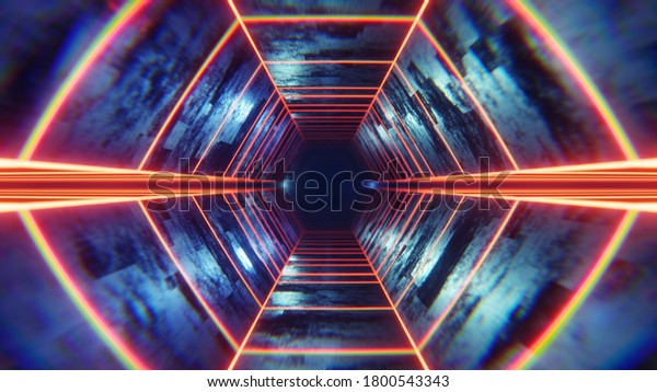 How\
Long 3d Futuristic SciFi looking Tunnel. 3d\
Rendering