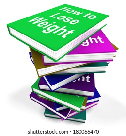 How To Lose Weight Book Stack Showing Weight loss Diet Advice