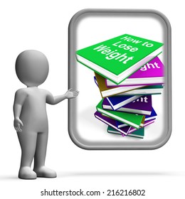 How To Lose Weight Book Stack Displaying Weight loss Diet Advice