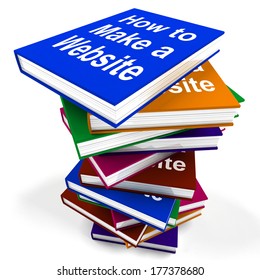 How To Make A Website Book Stack Showing Web Design