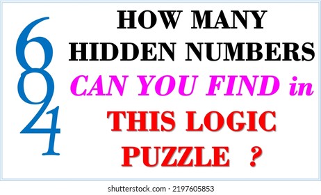 How Many Hidden Numbers Can You Stock Illustration 2197605853 ...