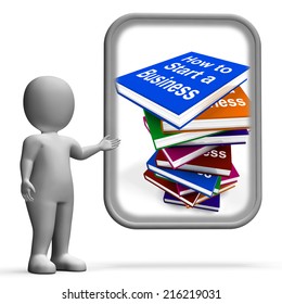 How To Start A Business Book Stack Displaying Begin Company Partnership