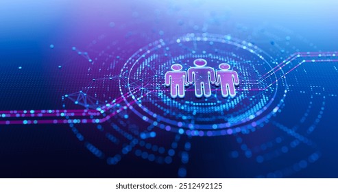 HR Human Resources Digital icon. Recruitment Employment Headhunting Concept. 3D Illustration - Powered by Shutterstock