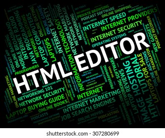 Html Editor Representing Hypertext Markup Language And Programming