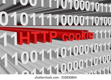 Http Cookie In The Form Of Binary Code, 3D Illustration