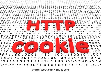 Http Cookie In The Form Of Binary Code, 3D Illustration