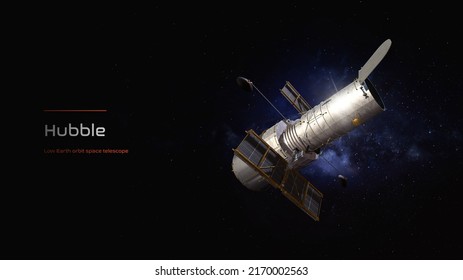 Hubble Space Telescope 3D Illustration Poster