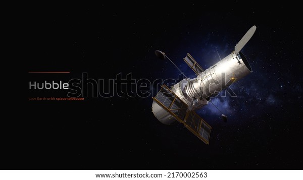 Hubble space\
telescope 3D illustration\
poster