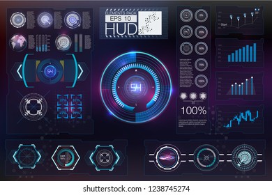 Hud Background Outer Space Infographic Elementsdigital Stock Vector ...