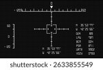 HUD target aims control panel or aim radar digital screen.