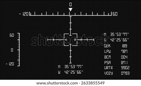 HUD target aims control panel or aim radar digital screen.