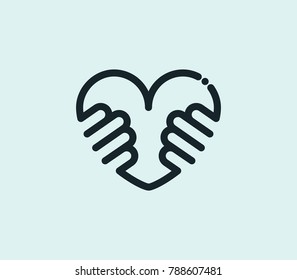 Hug Love Icon Line Isolated On Clean Background. Heart Concept Drawing Icon Line In Modern Style.  Illustration For Your Web Site Mobile Logo App UI Design.