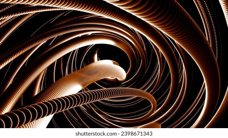 Huge lines of light from rings in abstraction . Design. Long lines with light play and create a swirling pattern - Powered by Shutterstock