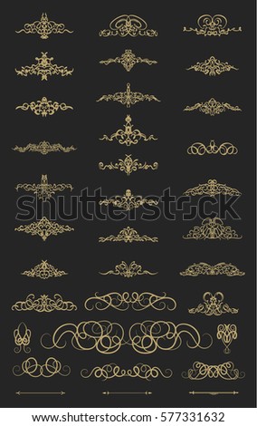 A huge rosette wicker border collection in raster. Vintage set for logos, certificate and page decoration in advertising. Business flourish signs and classic logo. Motifs frames and ornate elements.