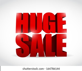 huge sale sign illustration design over a white background