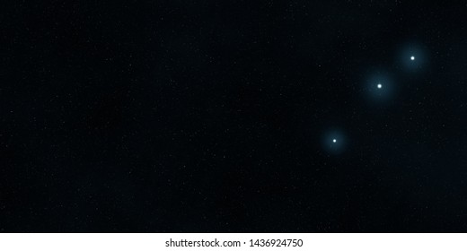 Huge stars in a deep space. Dark cold nebula. Dark night sky. Dark interstellar space. 2d illustration.  - Shutterstock ID 1436924750