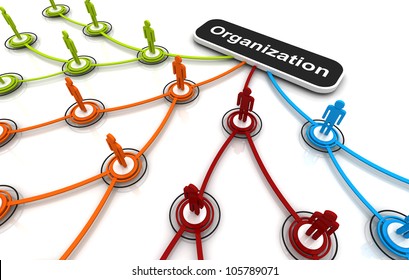 Human 3D model Connection Link Organization chart isolated - Powered by Shutterstock