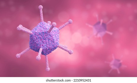 Human Adenoviruses Are Viruses That Can Cause Respiratory Disease, Conjunctivitis, Croup, Bronchitis Or Pneumonia. Family Adenoviridae. 3D Illustration