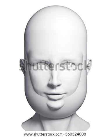 human beard head. 3d concept rendering