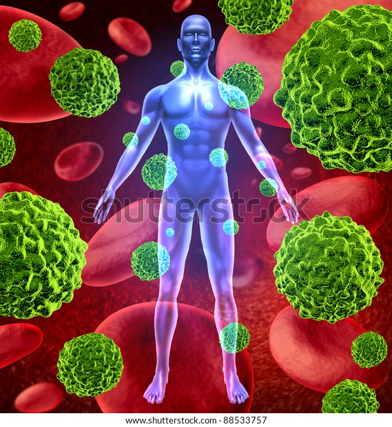 Human Body Cancer Cells Spreading Growing Stock Illustration 88533757