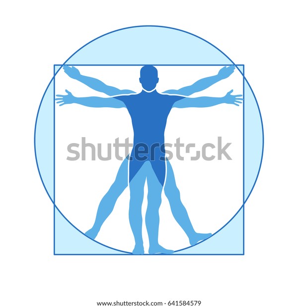 ビトルビア人に似た人間の体のアイコン レオナルド ダ ヴィンチのイメージ ビトルビアンと同じく 典型的な形の男性イラスト のイラスト素材