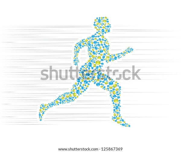 人間の体が走ってる ポートフォリオ内の編集可能なベクター画像形式 のイラスト素材