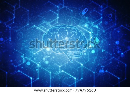 Human brain 2d illustration