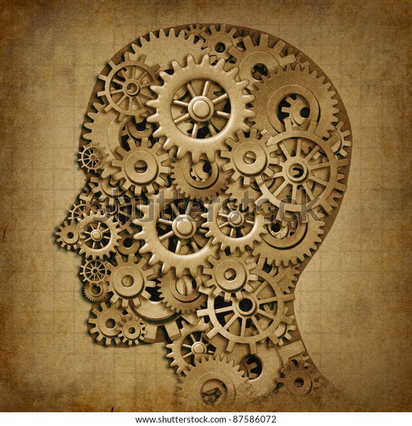 Human Brain Intelligence Grunge Machine Medical Stock Illustration 87586072