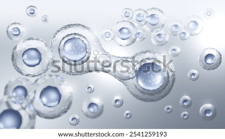 Human Cell Or Embryonic Stem Cell Microscope, Microbiology Scientific Background, 3D Rendering