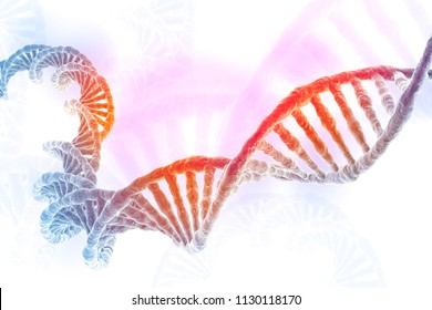 Human DNA with science background. 3d illustration