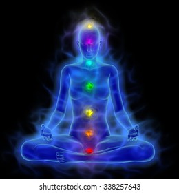 Human Energy Body, Aura, Chakra In Meditation