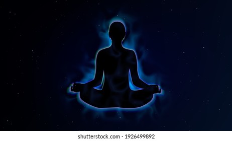 Human Energy Body And Aura In Meditation Concept