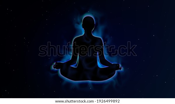Human energy\
body and aura in Meditation\
Concept