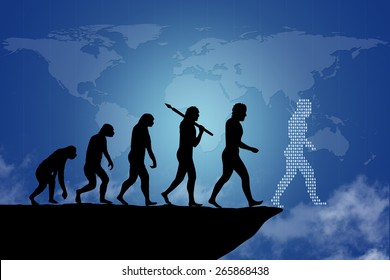 Human evolution into the present digital world. 