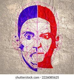 Human face front view