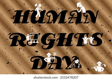 Human fights for their rights ,All human are equal. Human Rights Day poster, grunge texture, vector, Illustration, banner, flyer,social media post.