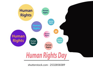 Human fights for their rights ,human should raised their voice against injustice. Human Rights Day poster, grunge texture, vector, Illustration, banner, flyer,social media post,cover design.