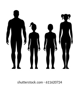 Human Front Side Silhouette Isolated On Stock Illustration 611620724 ...