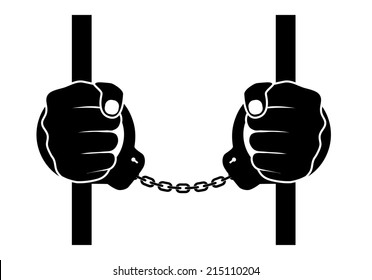 Human Hands In Handcuffs