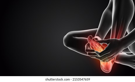 Human having pain in feet.3d illustration. - Powered by Shutterstock