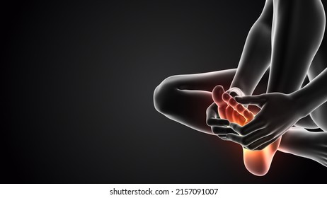 Human having pain in feet.3d illustration. - Powered by Shutterstock