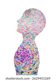 human head brain connect mind mental spiritual health body healing therapy holistic psychology abstract concept art design illustration watercolor painting mediter soul conscious spirit rainbow color