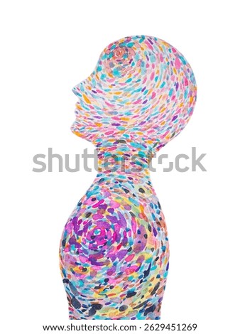 human head brain connect mind mental spiritual health body healing therapy holistic psychology abstract concept art design illustration watercolor painting mediter soul conscious spirit rainbow color