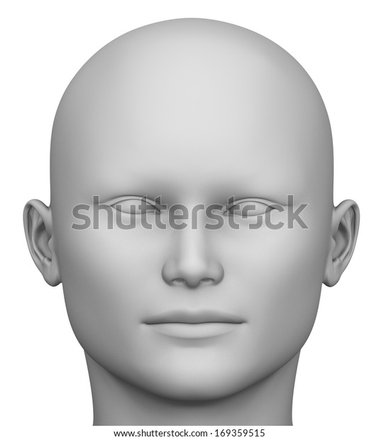 Human Head Isolated On White Background Stock Illustration 169359515 ...