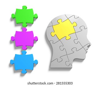 Silhouette Human Head Jigsaw Split Head Stock Vector (Royalty Free ...