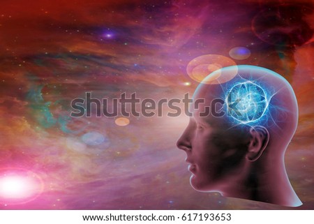 human head-3D illustration , space of Elements of this image furnished by NASA
